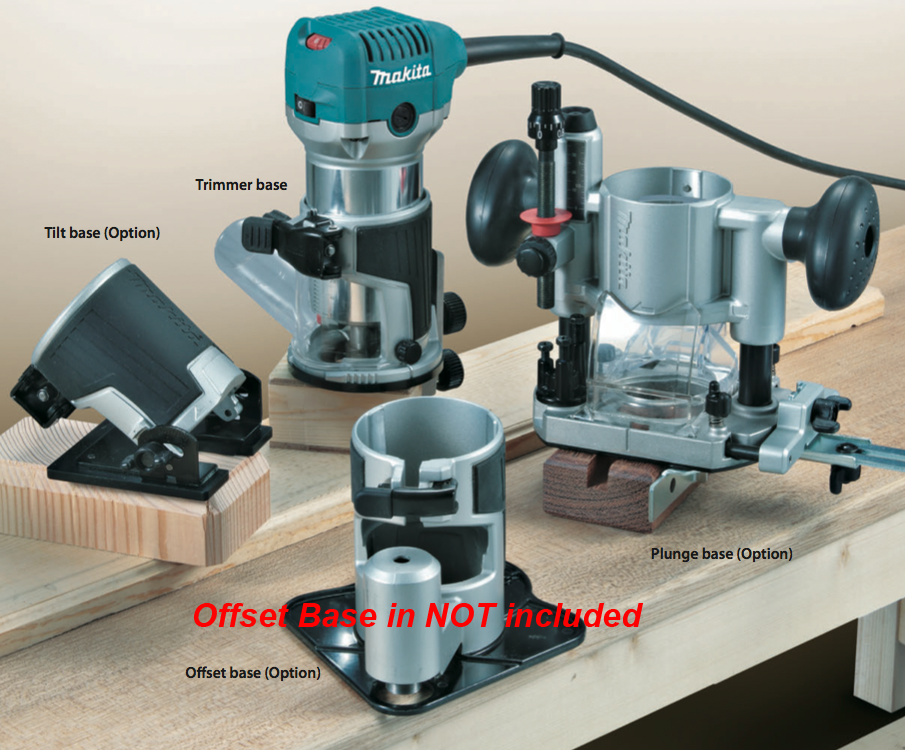 Makita Wood Trimmer with 3 Base 6mm 710W 30000rpm 2kg RT0700CX2 - Click Image to Close